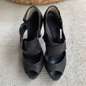 Jcrew made in Italy criss cross pump heel